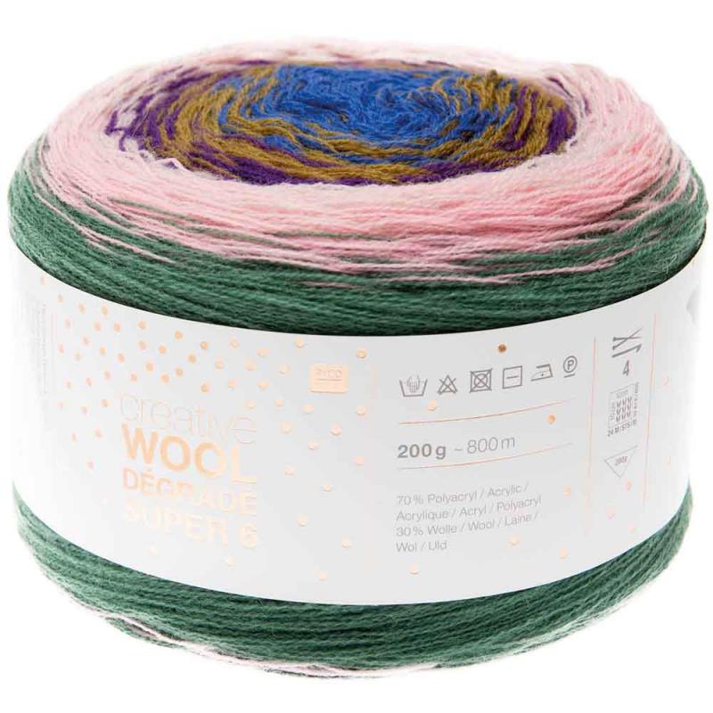 Wool Dégradé super 6 Farbe 015 lila-grün