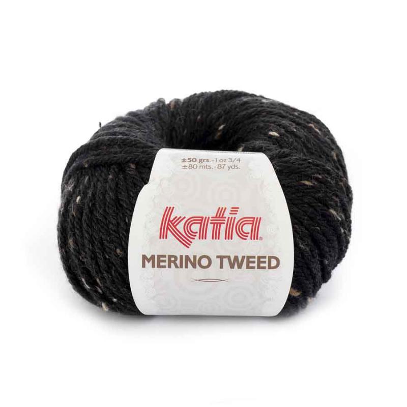Merino Tweed Farbe 309 dunkelgrau-schwarz
