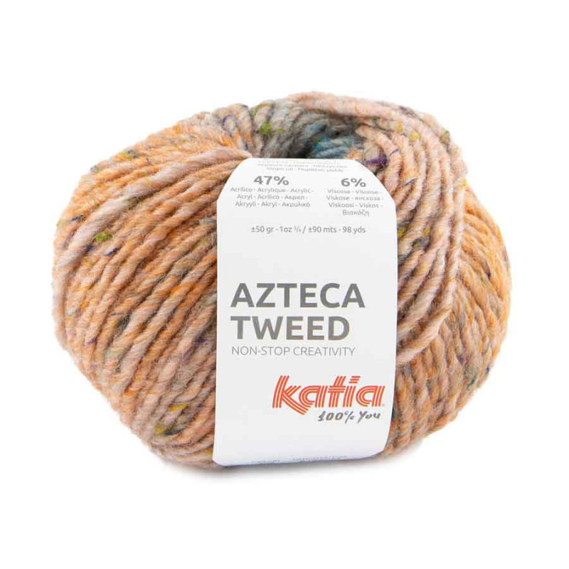 Azteca Tweed Farbe 302 rosé-leuchtorange-grünblau