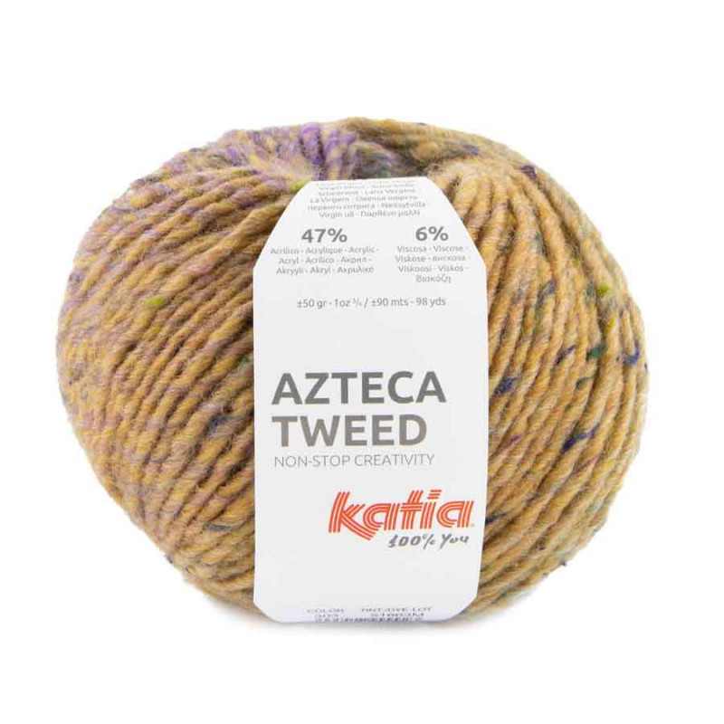 Azteca Tweed Farbe 303 lila-türkis-pastellorange