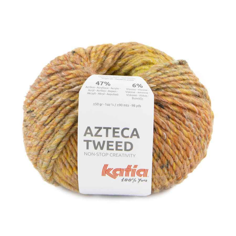 Azteca Tweed Farbe 305 camel-grün-gelborange