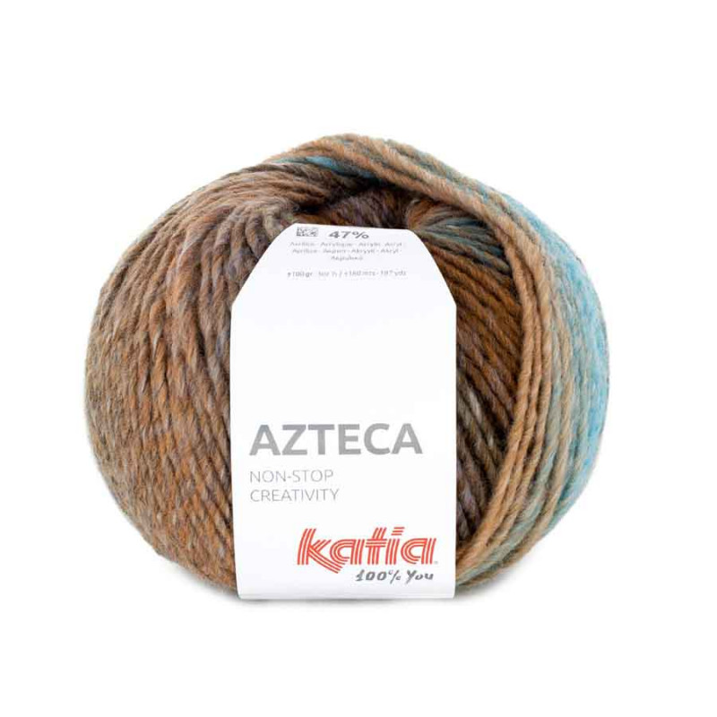 Azteca Farbe 7889 braun-blau-naturweiß