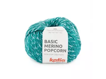 Basic Merino Popcorn Farbe 111 opalgrün-weiß