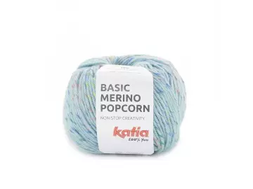 Basic Merino Popcorn Farbe 205 hellhimmelblau-mehrfarbig