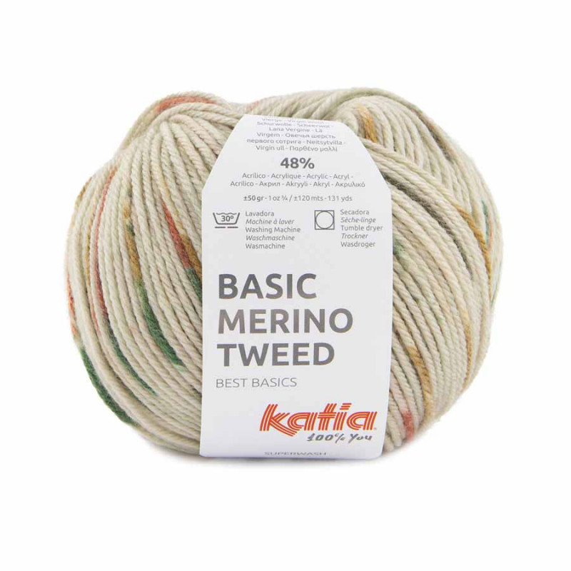 Basic Merino Tweed Farbe 402 steingrau-braun-rostrot