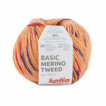 Basic Merino Tweed Farbe 404 orange-blau-bordeauxviolett