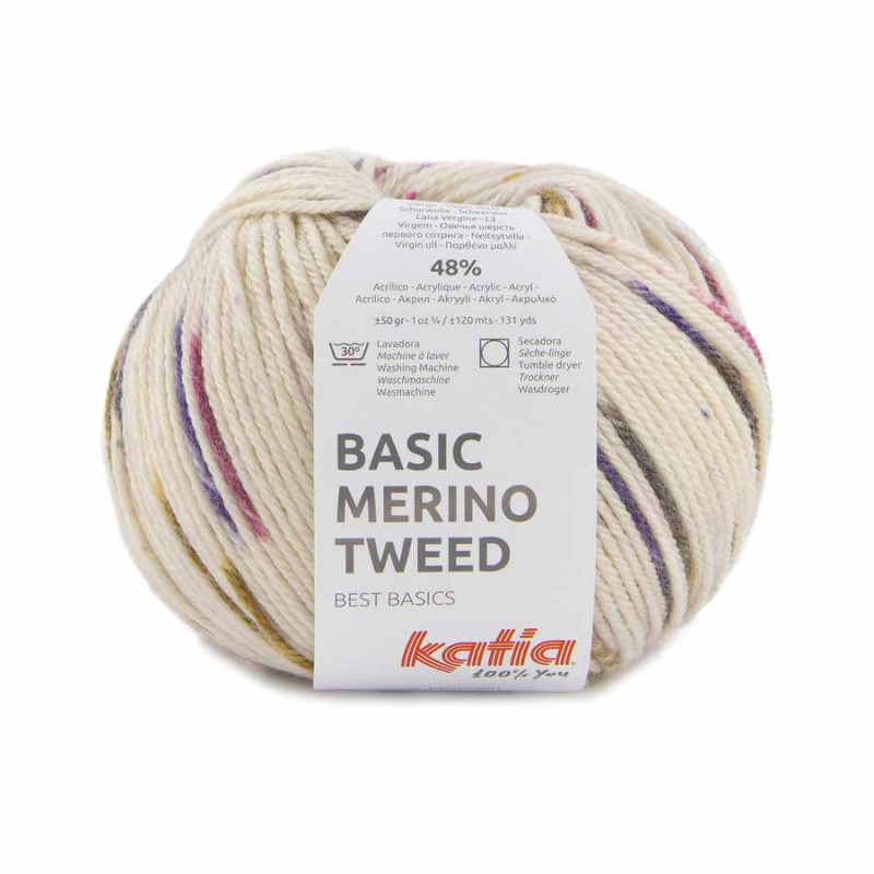 Basic Merino Tweed Farbe 405 beige-rosé-camel