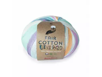 Fair Cotton Diverso Farbe 406 wasserblau-rosé-zitronengelb