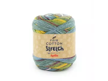 Fair Cotton Stretch Farbe 100 blau-grün-gelbge-dunkelblau-grün-rot