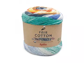 Fair Cotton Infinity Farbe 104 grünblau-ultramarinblau-braun-gelbu