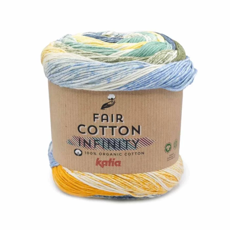 Fair Cotton Infinity Farbe 106 blau-gelb-khaki