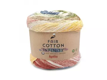 Fair Cotton Infinity Farbe 107 blassbraun-bordeauxviolett-braungrau-ocker