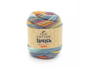 Fair Cotton Stretch Farbe 102 coralle-gelb-petrol