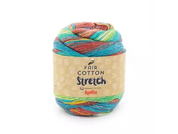 Fair Cotton Stretch Farbe 104 grün-rot-blau-gelb