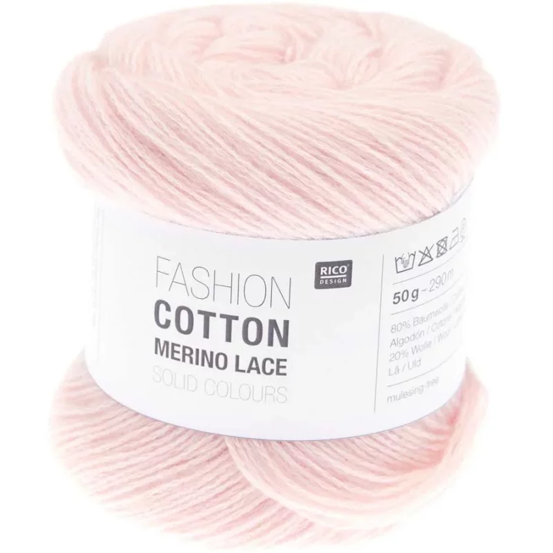 Fashion Cotton Merino Lace uni Farbe 003 rosa