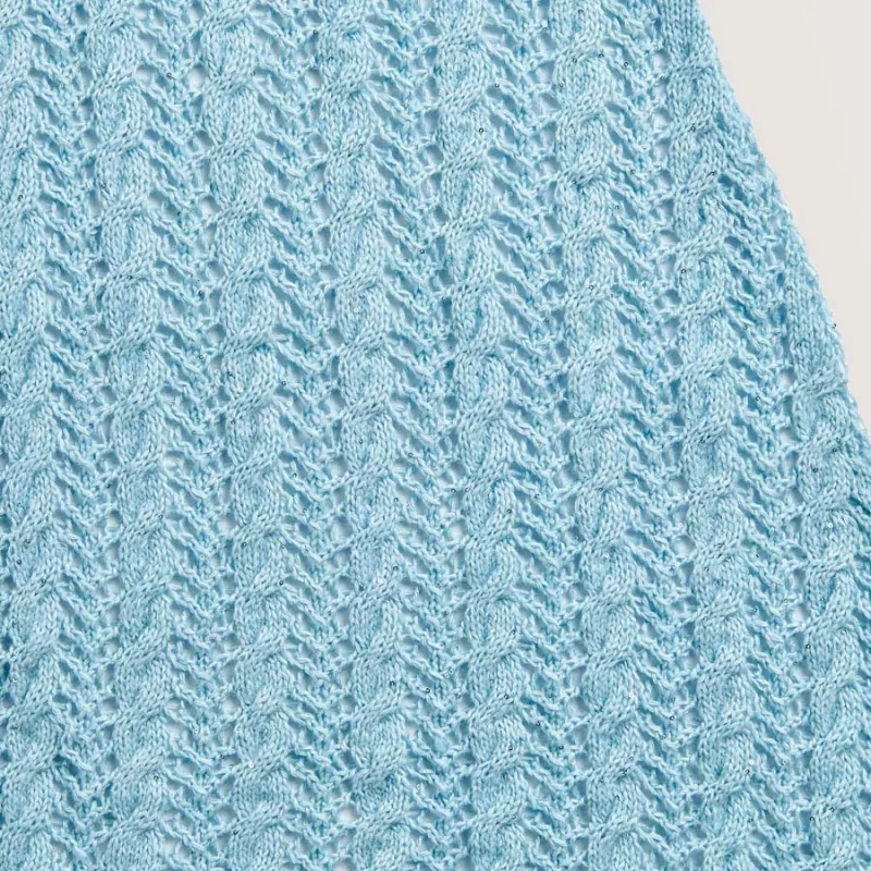 Fashion Cotton Merino Lace uni Farbe 005 hellblau