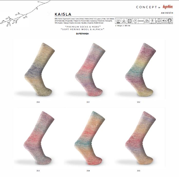 Kaisla-Socks Farbe 350 ozeanblau-ocker-khaki