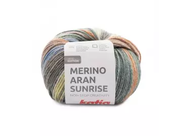 Merino Aran Sunrise Farbe 308 kupfer-blau-khaki