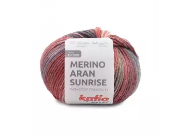 Merino Aran Sunrise Farbe 309 lila-grün-rot