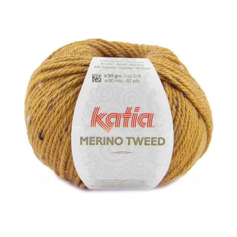 Merino Tweed Farbe 318 senfgelb