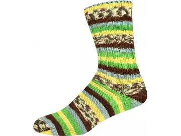 Supersocke 392 Alpaka Color Farbe 3217 grün-gelb-braun