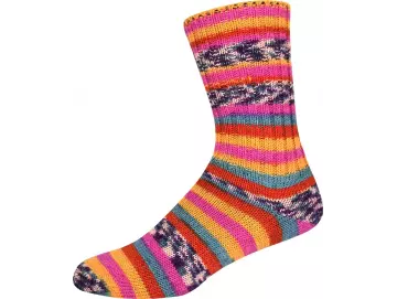Supersocke 392 Alpaka Color Farbe 3218 orange-pink-rot