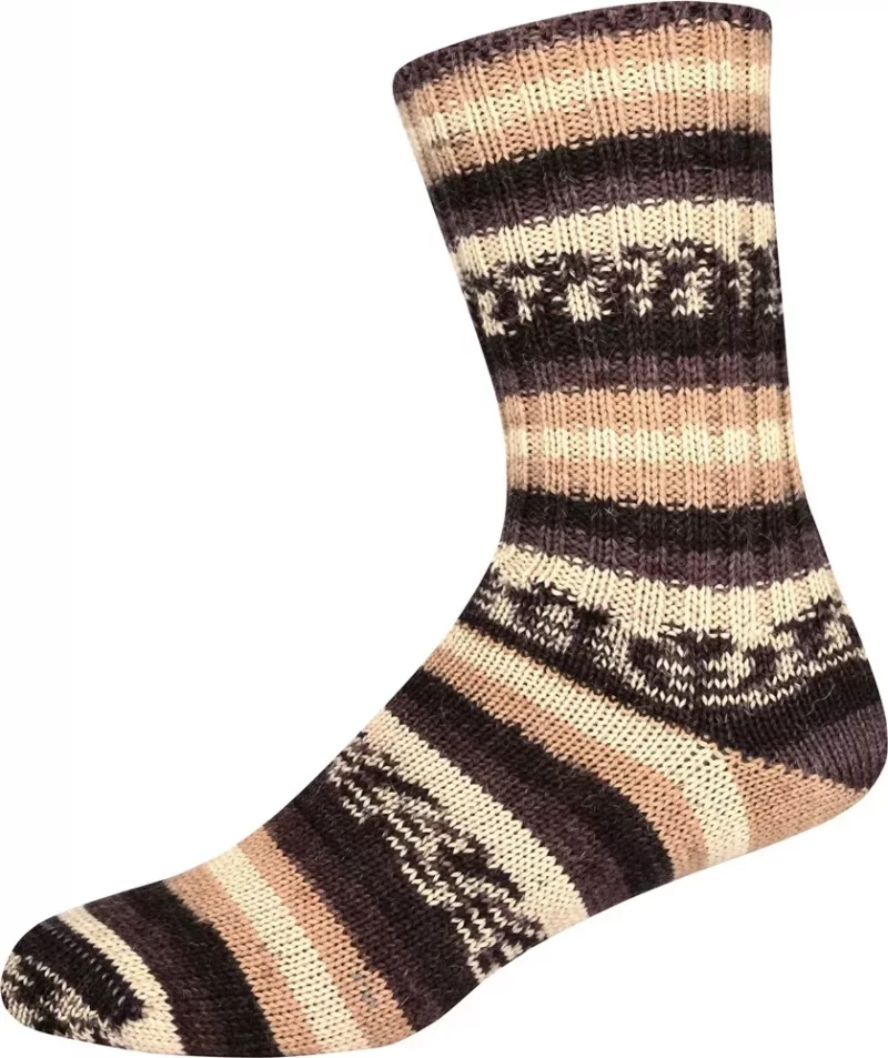 Supersocke 392 Alpaka Color Farbe 3219 beige-braun