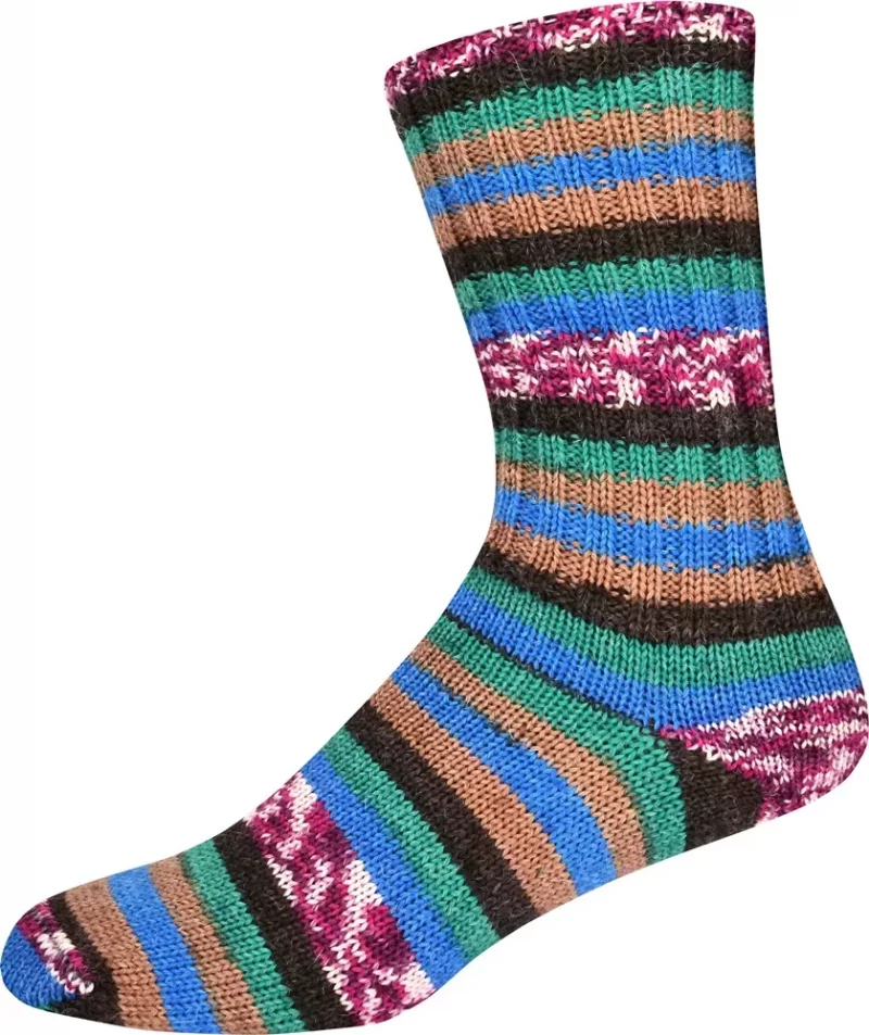 Supersocke 392 Alpaka Color Farbe 3221 blau-bunt