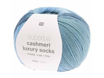 Superba Cashmeri Luxury Socks 4f. blau dégradé, 025