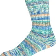 Supersocke 407, Merino, 8f. Farbe 3320 natur-türkis-blau