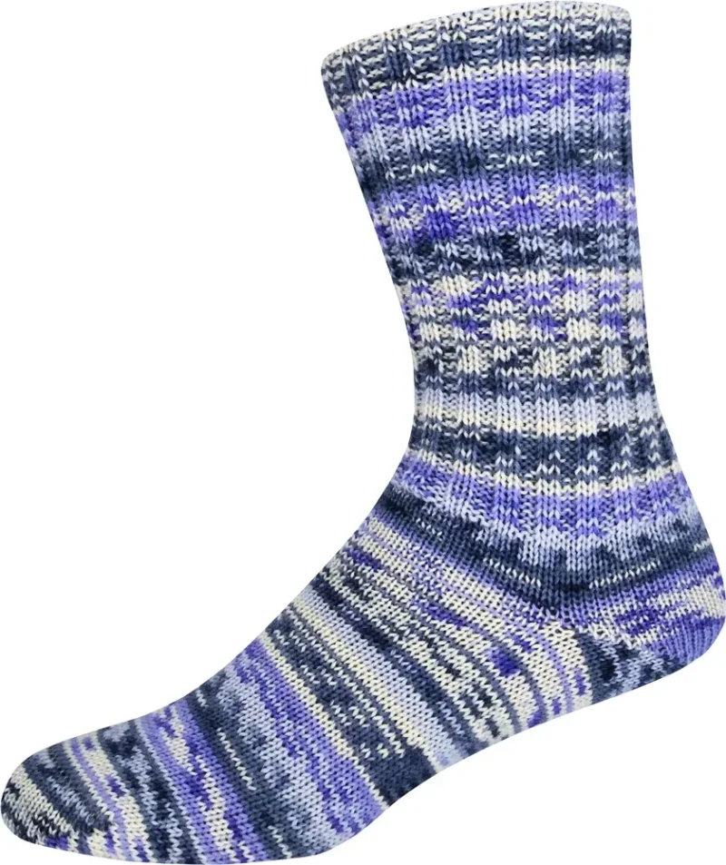 Supersocke 407, Merino, 8f. Farbe 3321 natur-blau