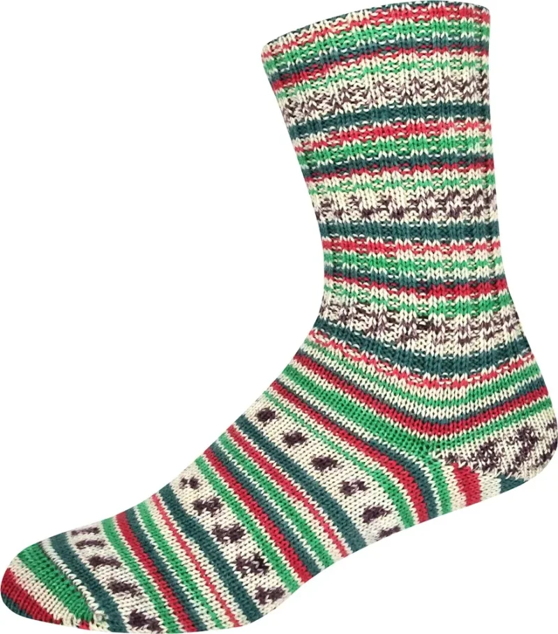 Supersocke Sort. 412 Winter Color 3350, Farbe grün-blau-braun-bunt