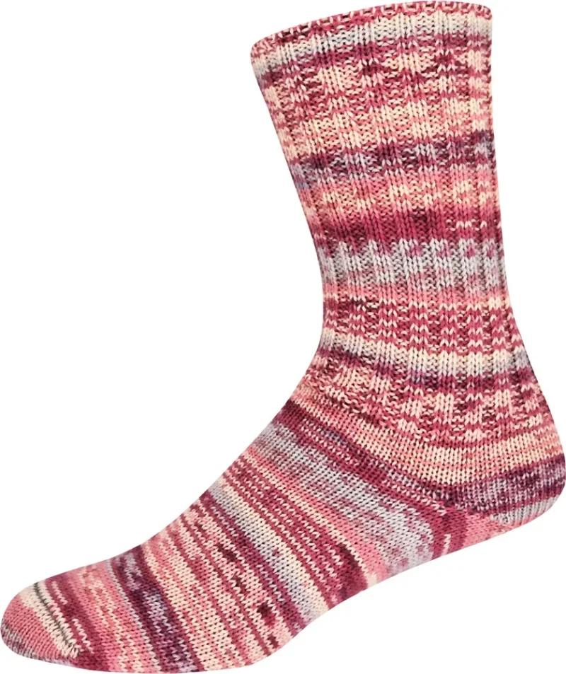 Supersocke 407, Merino, 8f. Farbe 3316 rot-natur