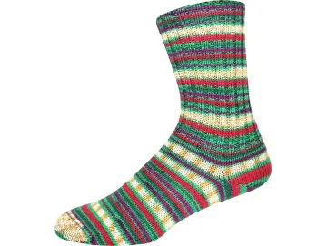 Supersocke Sort. 412 Winter Color 3353, Farbe 3353 grün-rot-natur-gelb