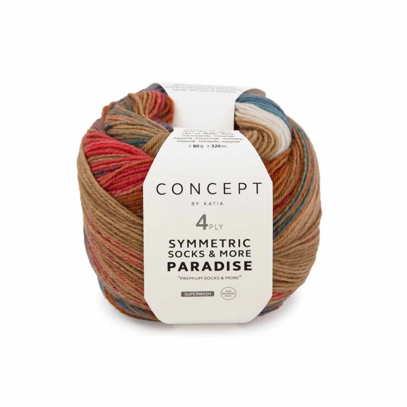 Symmetric socks & more Paradise Farbe 41 rot-ocker-petrol