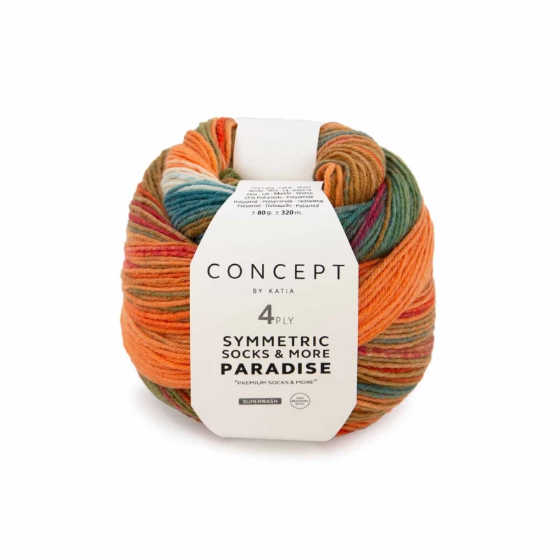 Symmetric socks & more Paradise Farbe 44 braun-grün-orange